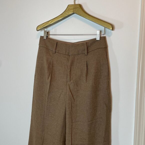 BANANA REPUBLIC Petite Wide Leg Slim Flare Wool Pleated Trouser Pants \\ 8P - Picture 3 of 12